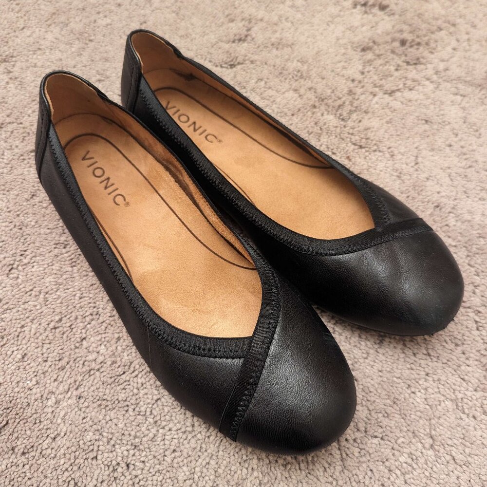 Vionic Carroll Black Ballet Flats - Size 7